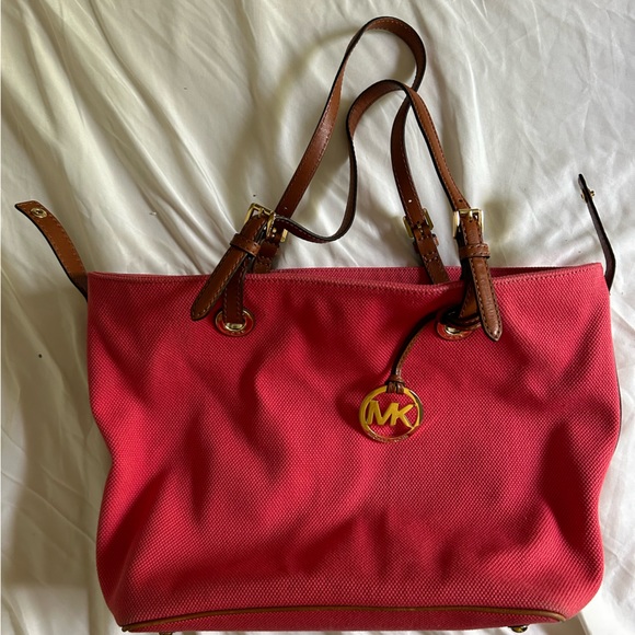 Michael Kors Red/Coral Tote - Picture 11 of 12